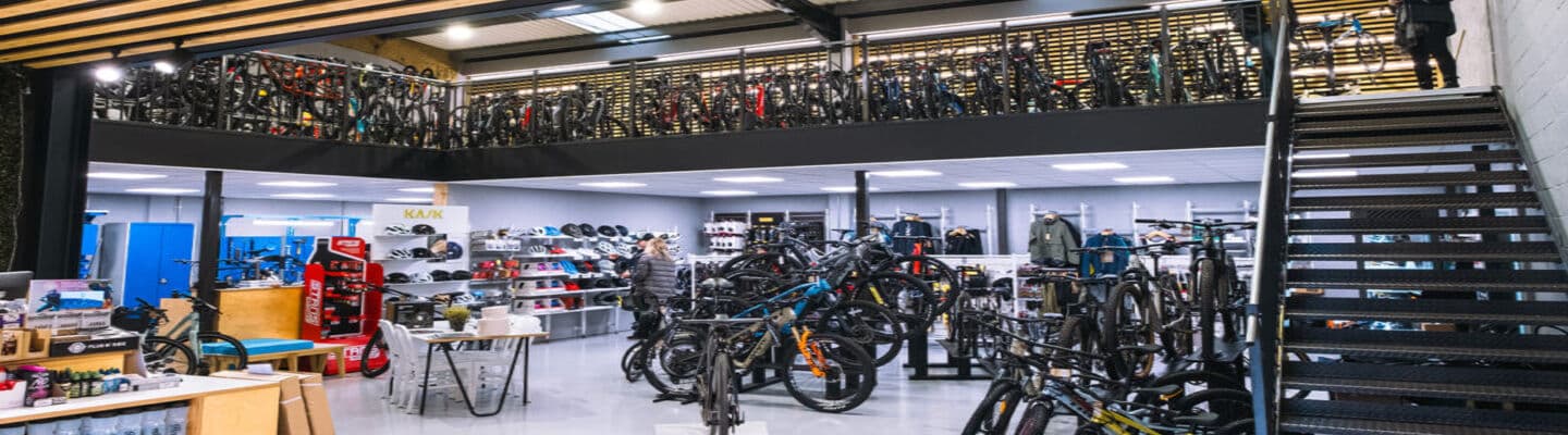 Inside a bike shop