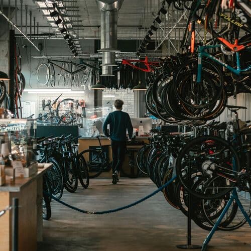 Inside a bike shop