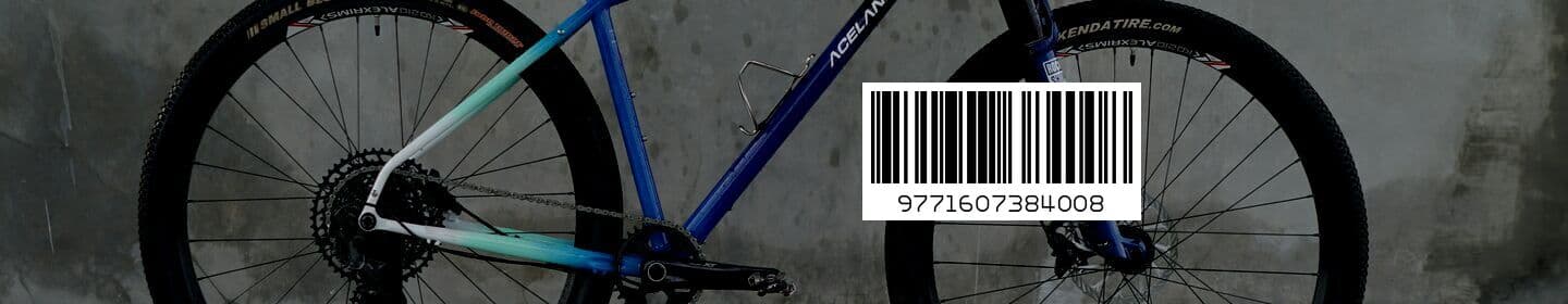 Bike frame with barcode overlay
